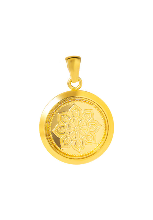 762_0001_Layer2 TOMEI Flower Of Life Gift Pendant, Plated Yellow Gold