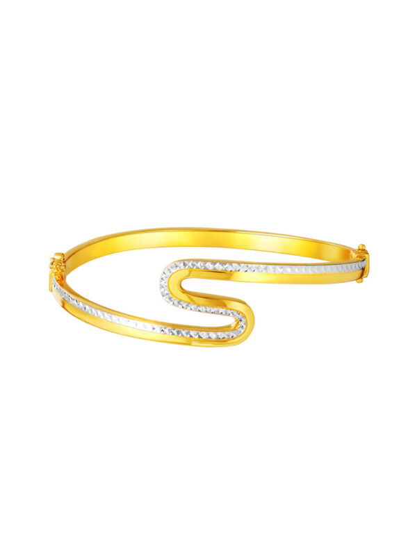 762x1100_0007_DSC095649L-SG6228-2C_2 TOMEI Dual-Tone S-Shape Bangle, Yellow Gold 916