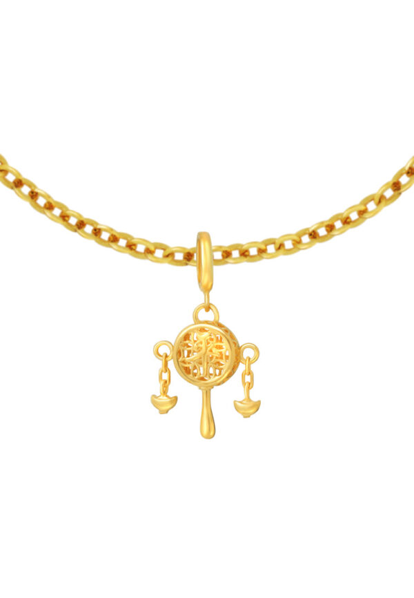 TOMEI Chomel Collection Ping An Rattle Charm, Yellow Gold 916