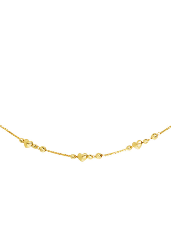 TOMEI Fluttering Hearts Bracelet, Yellow Gold 916