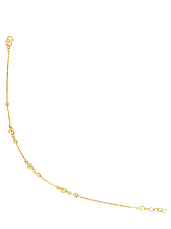 TOMEI Fluttering Hearts Bracelet, Yellow Gold 916