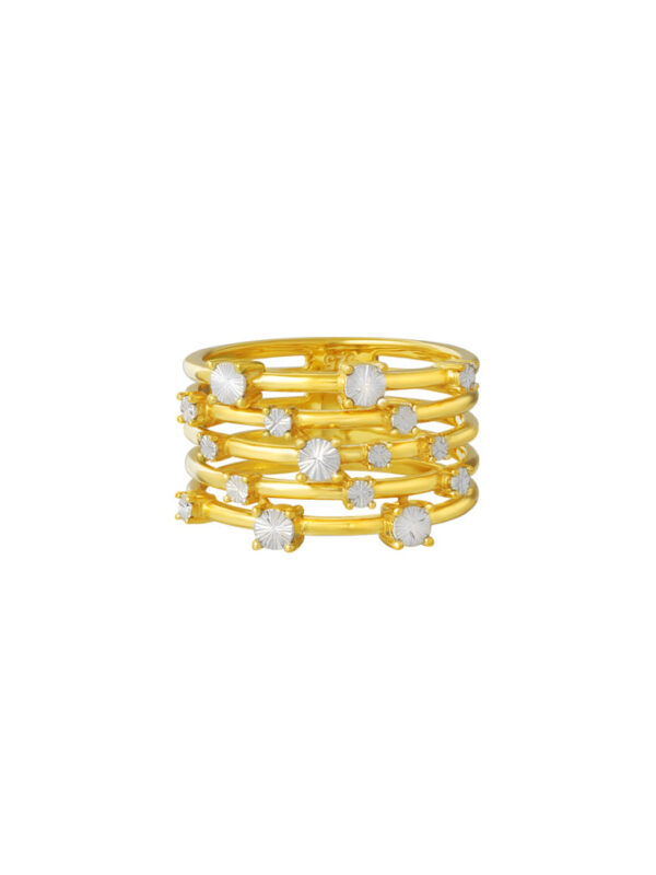 762x1100_0025_DC-YG1093R-2C_2 TOMEI Diamond Cut Collection Quintuple Ring, Yellow Gold 916