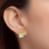 TOMEI Diamond Cut Collection, The Ribbon Jade Earrings, Yellow Gold 916
