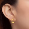 TOMEI Lusso Italia Square Loop Earrings, Yellow Gold 916
