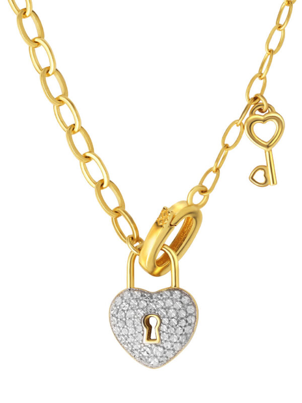 762x1100_master_DSC00170_DC-YG1505N-2C_3 TOMEI Diamond Cut Collection Love Lock Necklace, Yellow Gold 916