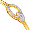 TOMEI Dual-Tone Buckle Bangle, Yellow Gold 916