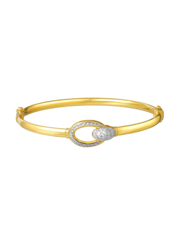 TOMEI Dual-Tone Buckle Bangle, Yellow Gold 916
