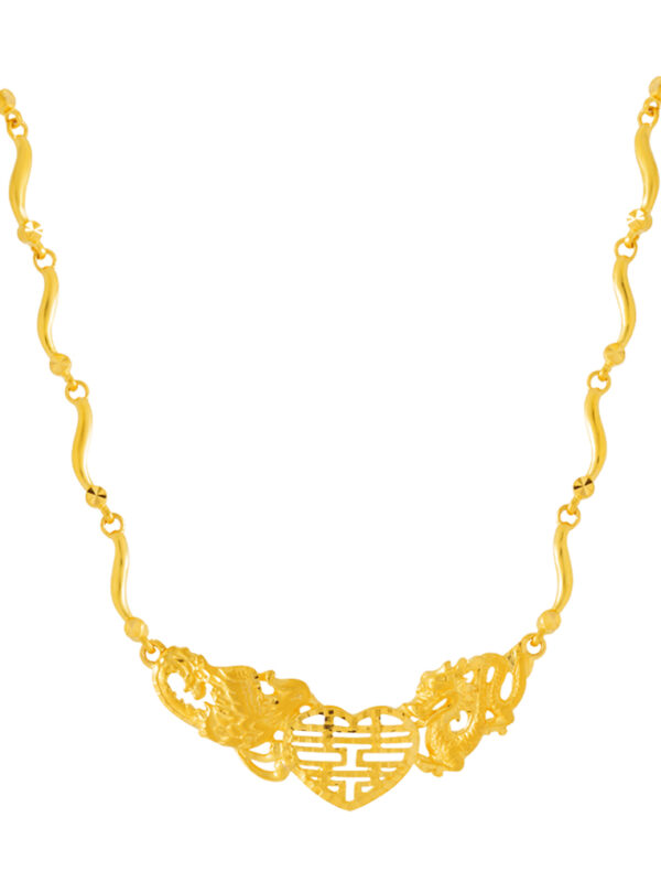 TOMEI Dragon & Phoenix Necklace, Yellow Gold 916