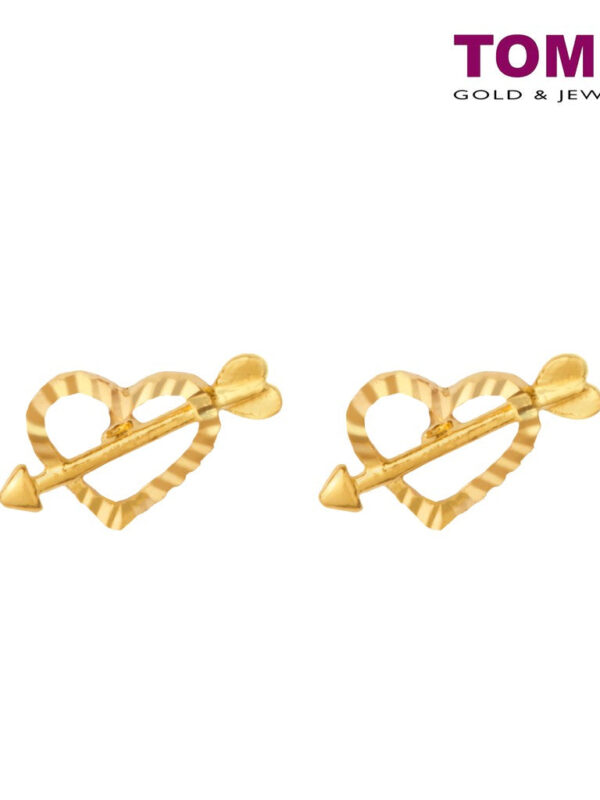 9Q-ER1387-1C-1 TOMEI Love Struck Earrings, Yellow Gold 916