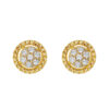 TOMEI Diamond Cut Collection Round earrings, Yellow Gold 916 (9Q-YG1261E-2C)