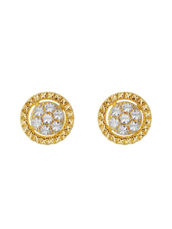 9Q-YG1261E-2C-1 TOMEI Diamond Cut Collection Round earrings, Yellow Gold 916 (9Q-YG1261E-2C)