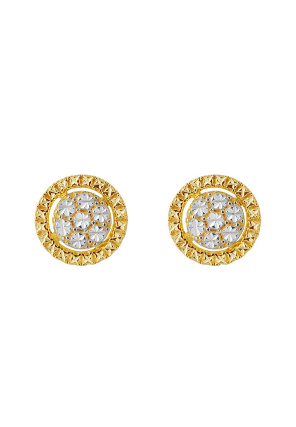 TOMEI Diamond Cut Collection Round earrings, Yellow Gold 916 (9Q-YG1261E-2C)