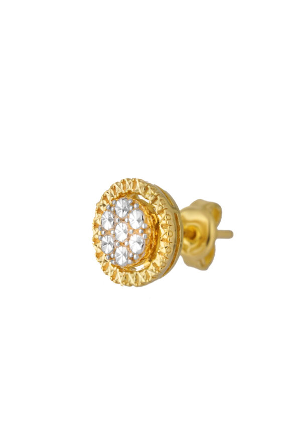 TOMEI Diamond Cut Collection Round earrings, Yellow Gold 916 (9Q-YG1261E-2C)
