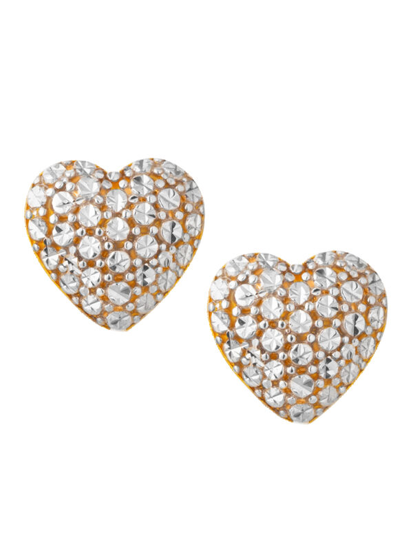 9Q-YG1268E-2C-2.33G-1 TOMEI Diamond Cut Collection Laser Heart Earrings, Yellow Gold 916