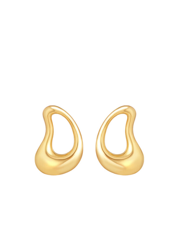AS-YG1297E-1C-5.78G-1 TOMEI Anastasia Sophisticated Curved Earring, Yellow Gold 916