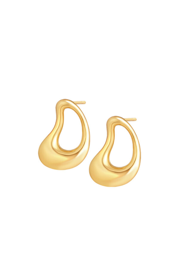 AS-YG1297E-1C-5.78G-2 TOMEI Anastasia Sophisticated Curved Earring, Yellow Gold 916