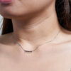 B0991_M_1 TOMEI Minimalist Diamond Necklace, White Gold 375
