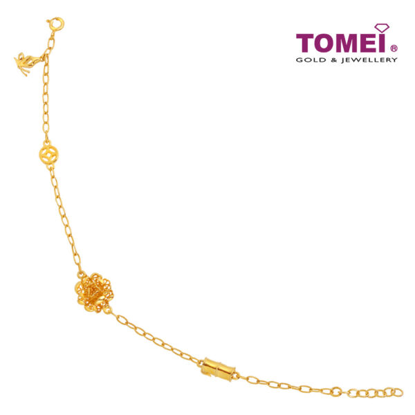 CNYGOLD_1000px_0053_9M-YG1439B-1C TOMEI Blooming Peony Flower Bracelet, Yellow Gold 916