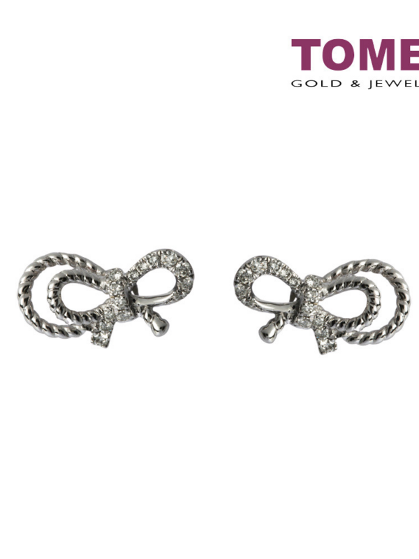 D30038346_Done-Edited Diamond Earrings of Ribband in Butterfly Motion | Tomei White Gold 375 (9K) (E073691)
