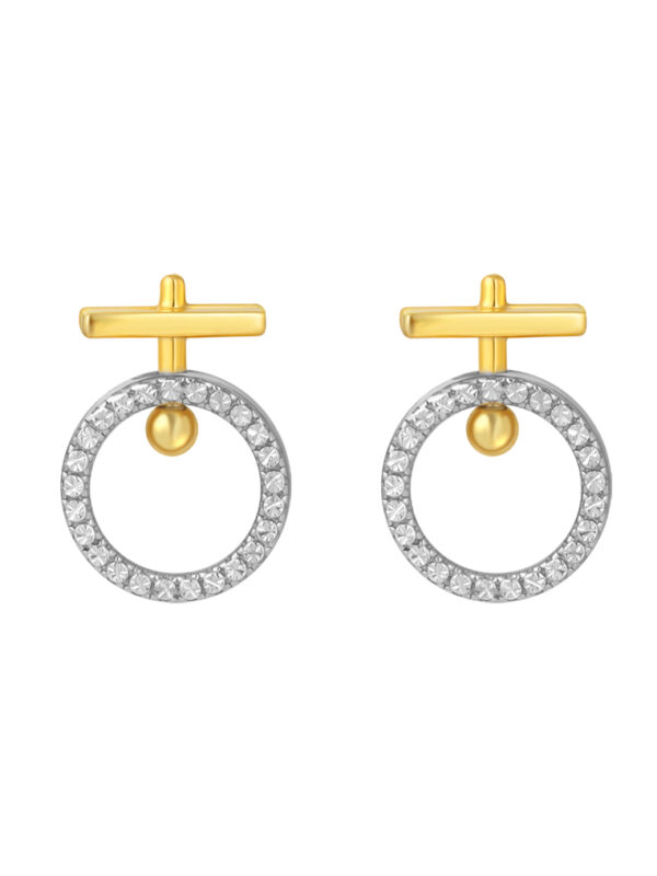 DC-YG1288E-2C-3.77G-1 TOMEI Diamond Cut Collection Earrings Of Auspicious, Yellow Gold 916