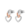 E2198WR-3 TOMEI Love Is Beautiful Collection Diamond Earrings, White+Rose Gold 585
