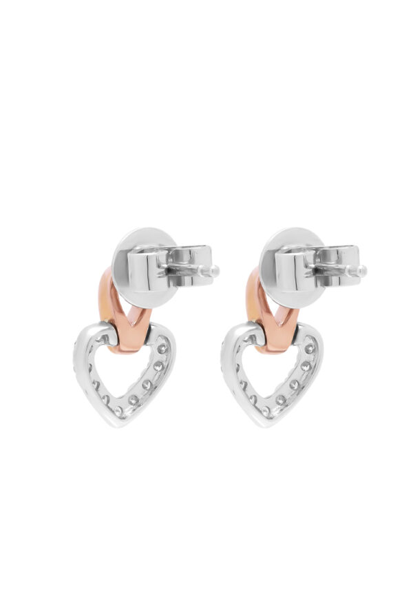 E2198WR-3 TOMEI Love Is Beautiful Collection Diamond Earrings, White+Rose Gold 585