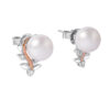E2248_1 TOMEI Pearl Earrings, White+Rose Gold 585