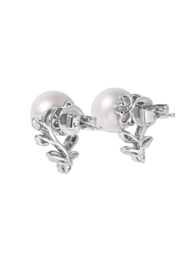 E2248_3 TOMEI Pearl Earrings, White+Rose Gold 585