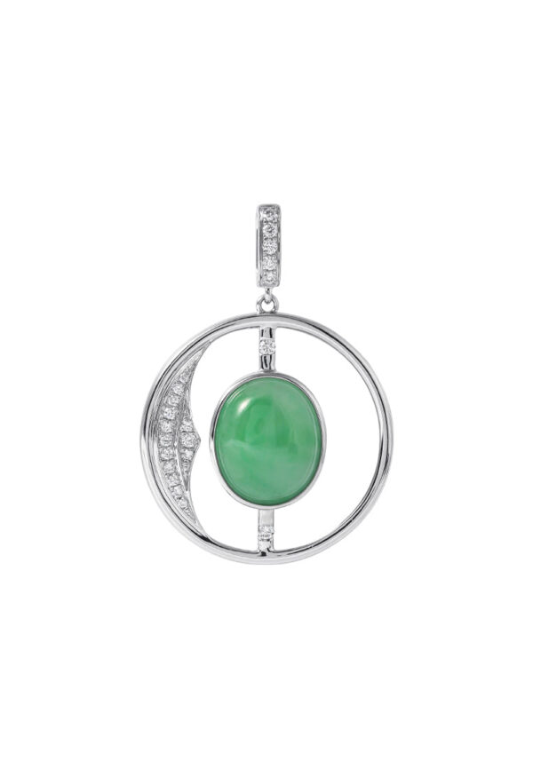 EG-1P0653J_2 TOMEI Jade Pendant, White Gold 750