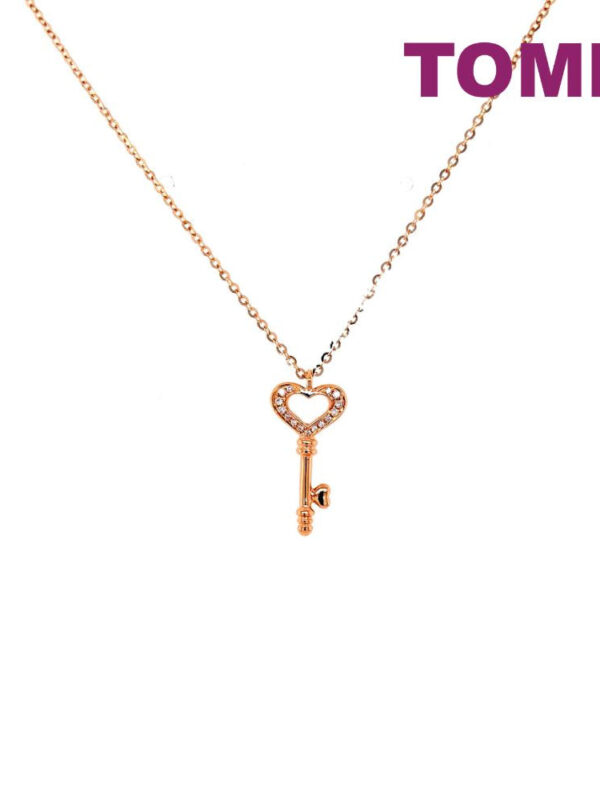 GDITPH04812 TOMEI Key To Happiness Diamond Necklace, Rose Gold 750