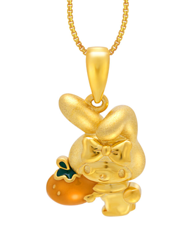 HK-M-YG1077P-EC-2.17G-1 TOMEI X SANRIO My Melody With Fruit Pendant, Yellow Gold 916