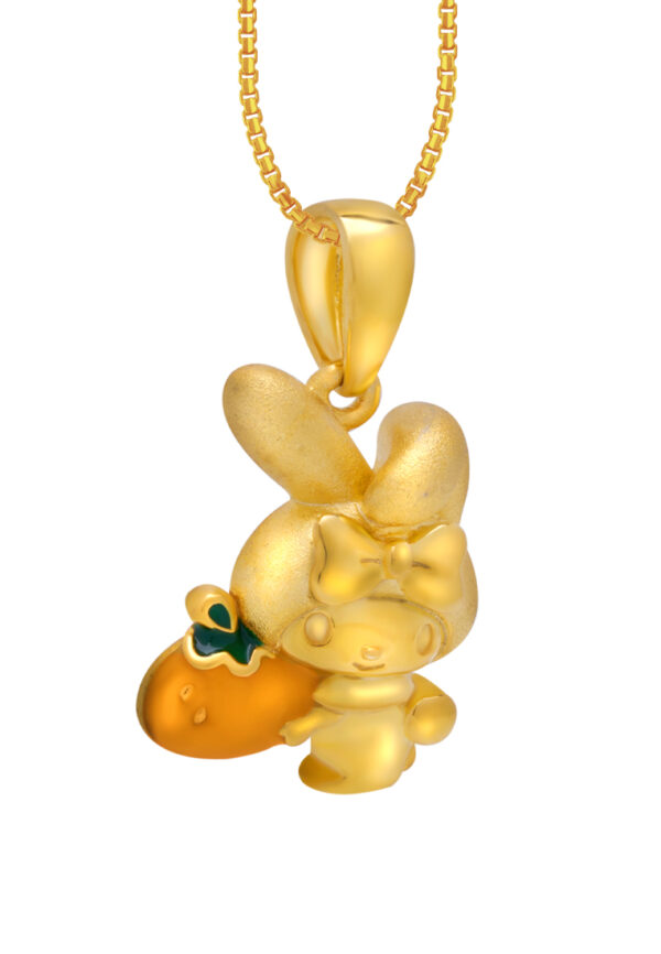 TOMEI X SANRIO My Melody With Fruit Pendant, Yellow Gold 916