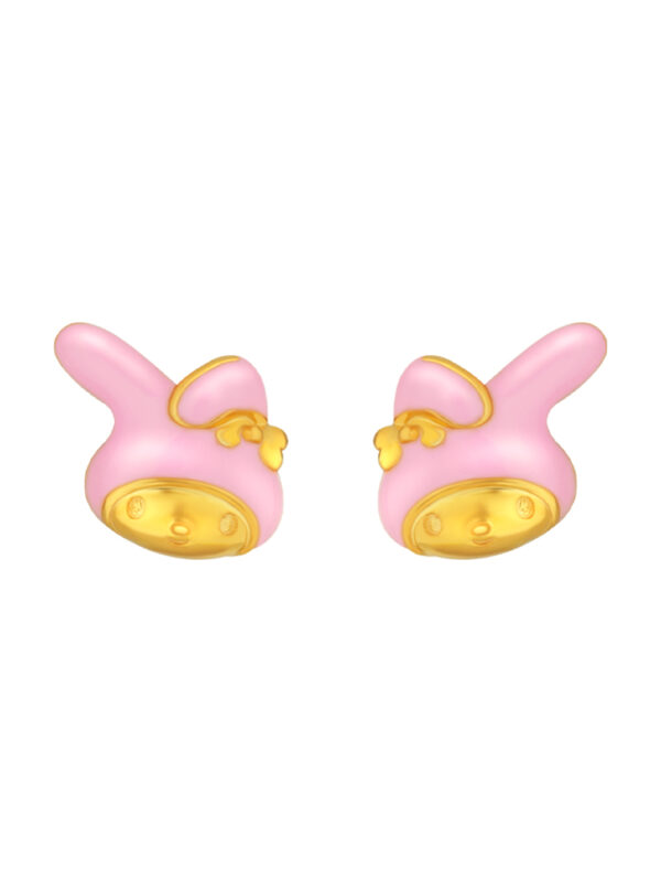 HK-M-YG1284E-EC-2.40G-1 TOMEI My Melody Earrings, Yellow Gold 916