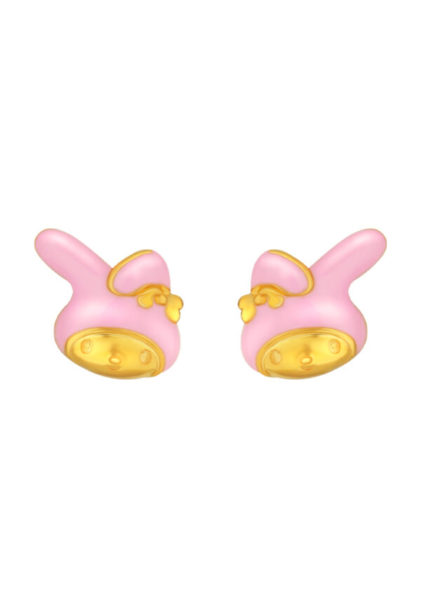 HK-M-YG1284E-EC-2.40G-1 TOMEI My Melody Earrings, Yellow Gold 916
