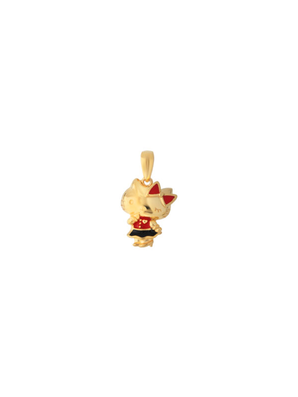 HK-YG0824P-EC TOMEI X Hello Kitty in Red Pendant, Yellow Gold 916