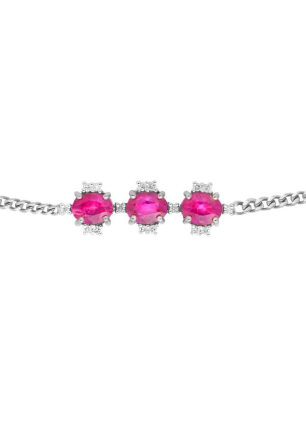 KBW124R_2 TOMEI Gemstones with Diamond Bracelet, White Gold 375