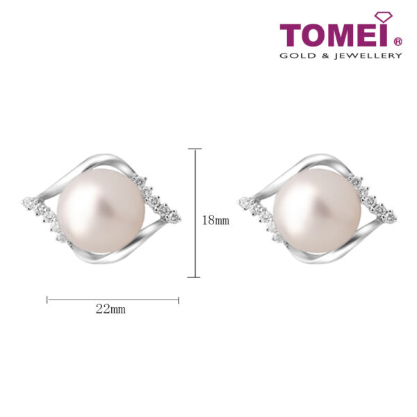 TOMEI Pearl Diamond Earrings, White Gold 750