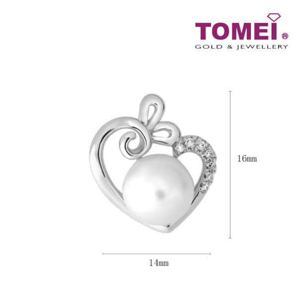 TOMEI Pearl Diamond Pendant Set, White Gold