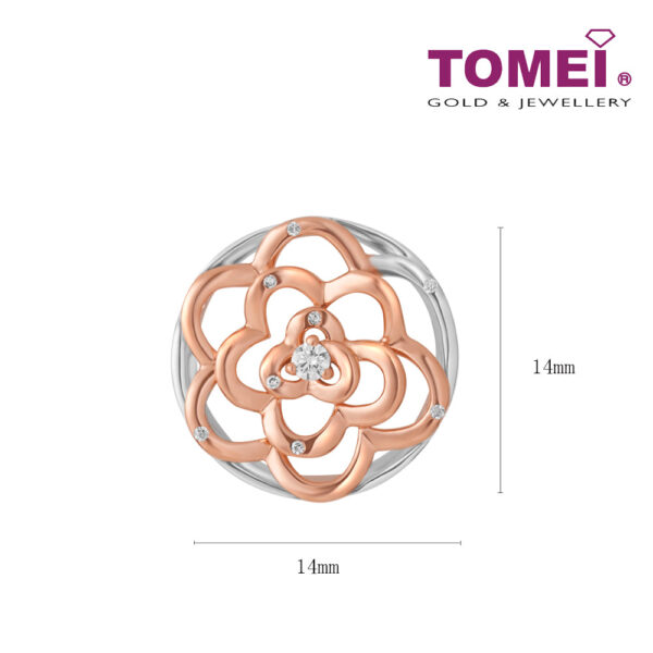 TOMEI Diamond Pendant Set, White+Rose Gold 585