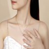 Model TOMEI Je t'aime Revolving Love Eiffel Tower Diamond Necklace 为爱钻动套链, Rose Gold 750