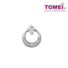 TOMEI Glittery Droplet Diamond Pendant Set, White Gold 585