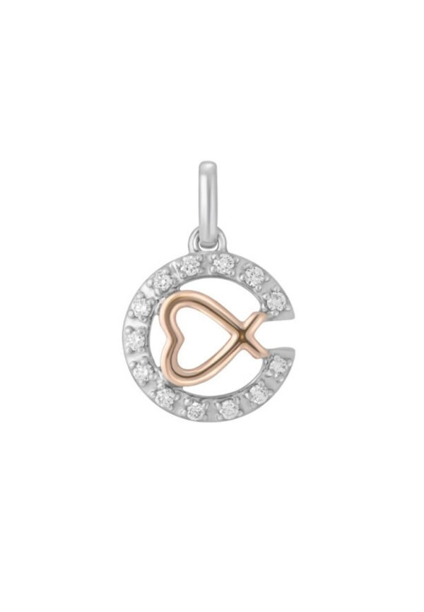TOMEI Diamond Pendant Set I White+Rose Gold 585