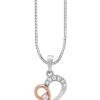P6253WR-1 TOMEI Love Is Beautiful Collection Diamond Pendant Set, White+Rose Gold 585