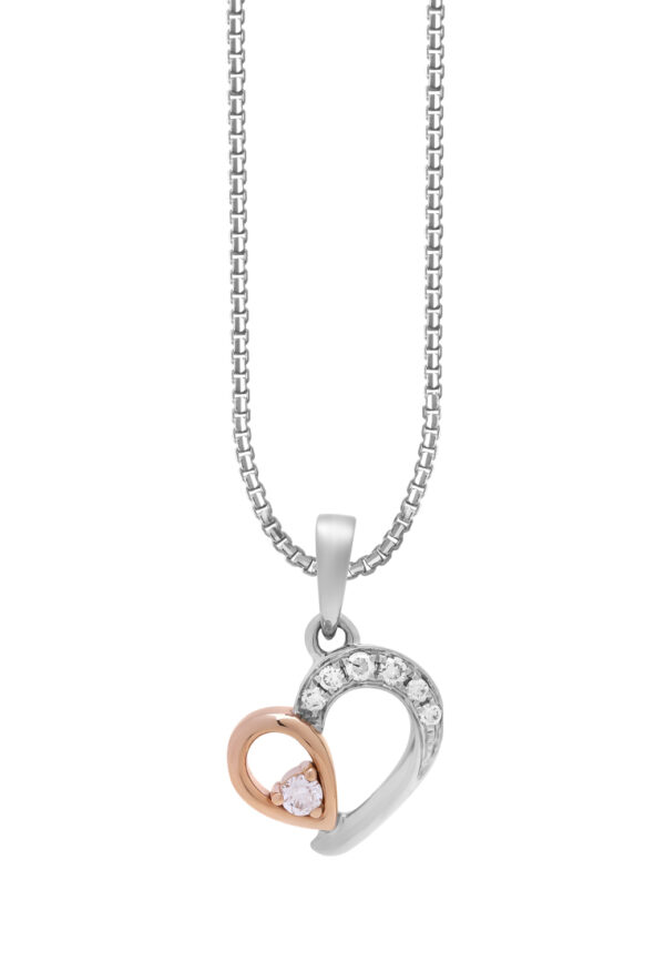P6253WR-1 TOMEI Love Is Beautiful Collection Diamond Pendant Set, White+Rose Gold 585