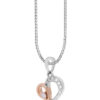 P6253WR-2 TOMEI Love Is Beautiful Collection Diamond Pendant Set, White+Rose Gold 585