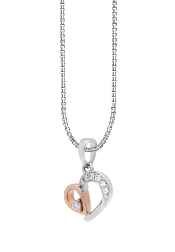 P6253WR-2 TOMEI Love Is Beautiful Collection Diamond Pendant Set, White+Rose Gold 585