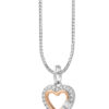 P6329WR-2 TOMEI Love Is Beautiful Collection Pendant Set, White+Rose Gold 585