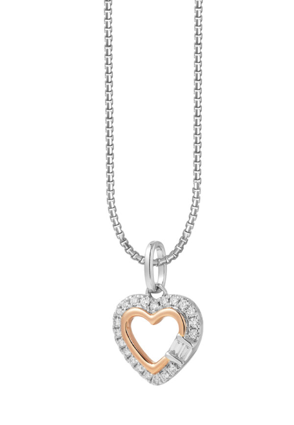 P6329WR-2 TOMEI Love Is Beautiful Collection Pendant Set, White+Rose Gold 585
