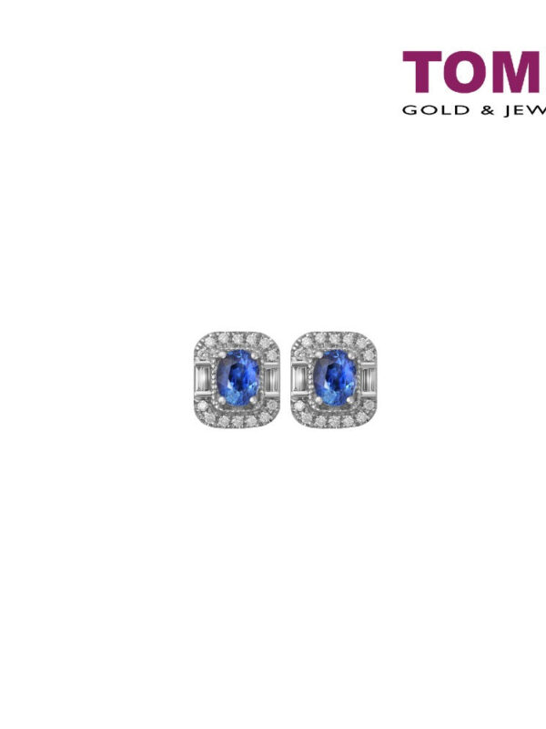 SQ0002273 TOMEI Majestic Blue Earrings, Sapphire Diamond White Gold 750 (E2156)