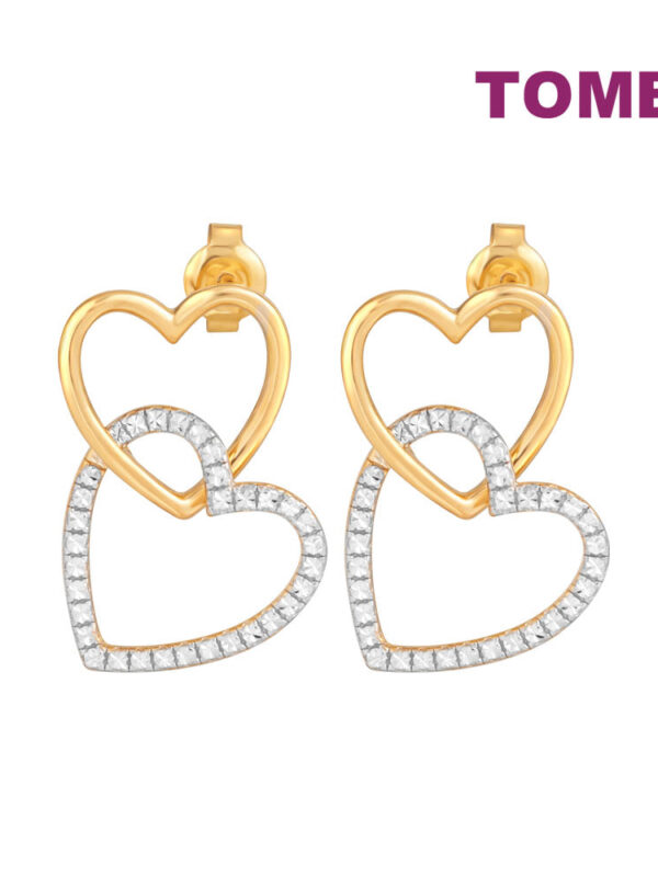 Sony_28561 TOMEI Diamond Cut Collection Love Together Earrings, Yellow Gold 916